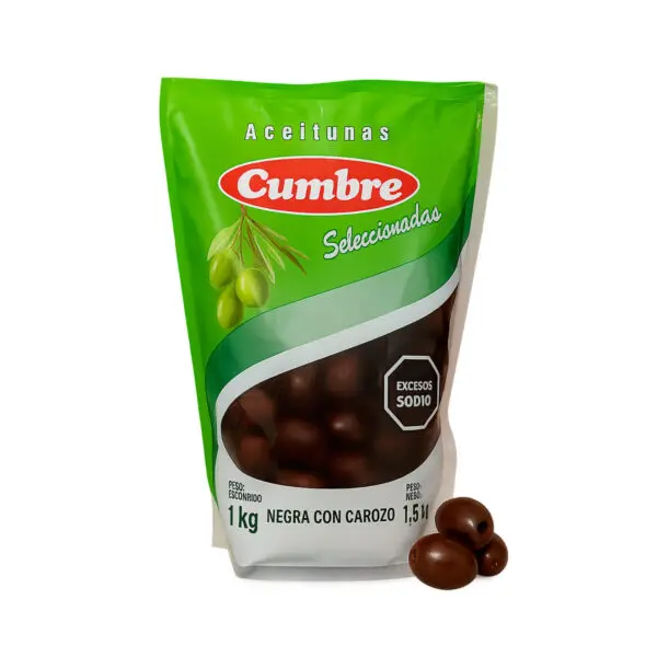 Aceitunas Negras c/carozo Cumbre 1kg