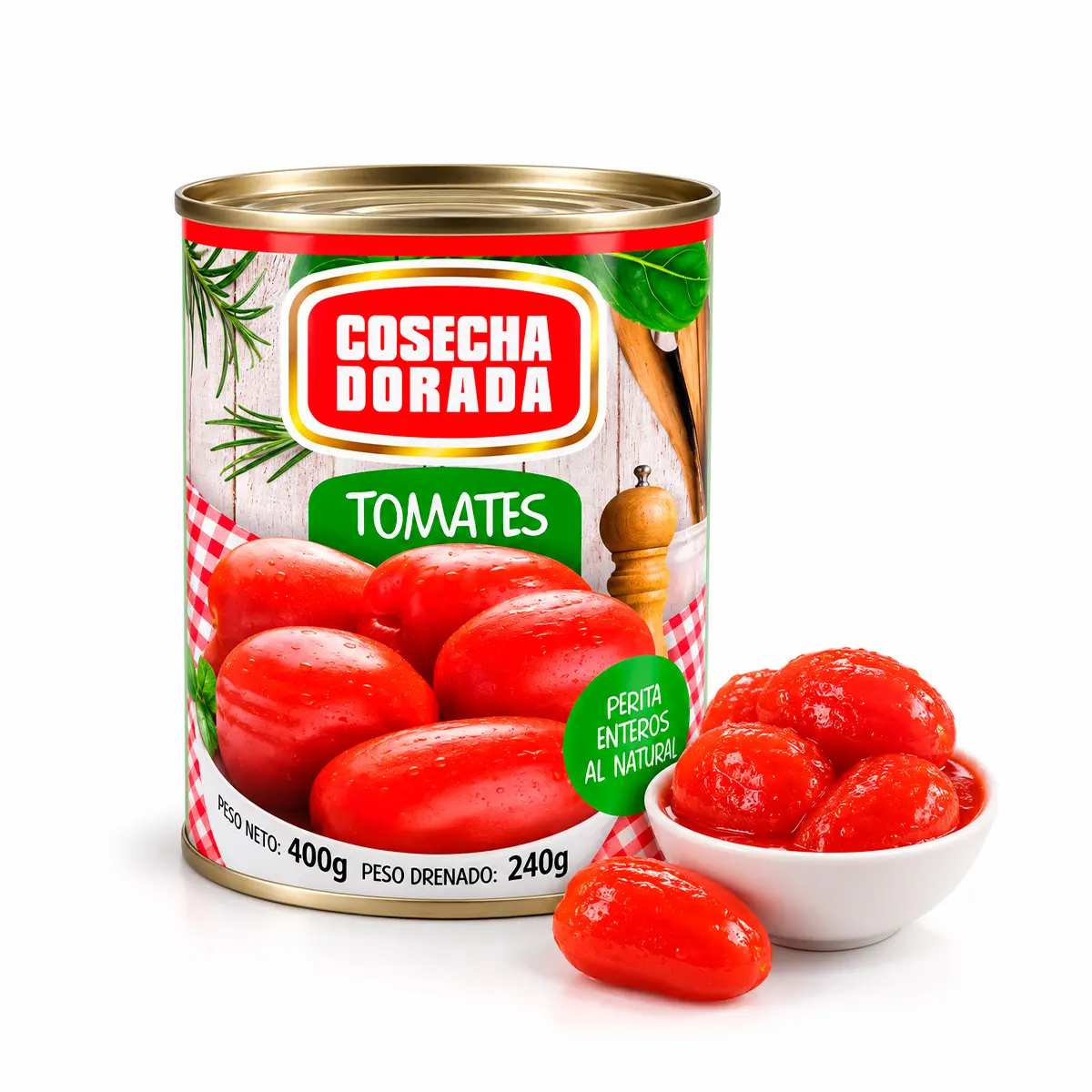 Tomate Perita Entero Cosecha Dorada 400grs