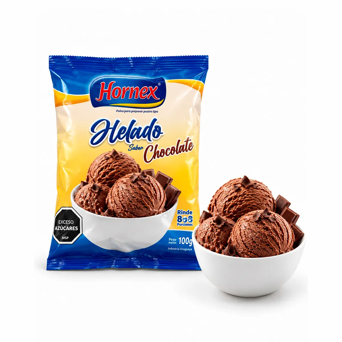 Helado p/preparar Chocolate Hornex 8 porc.