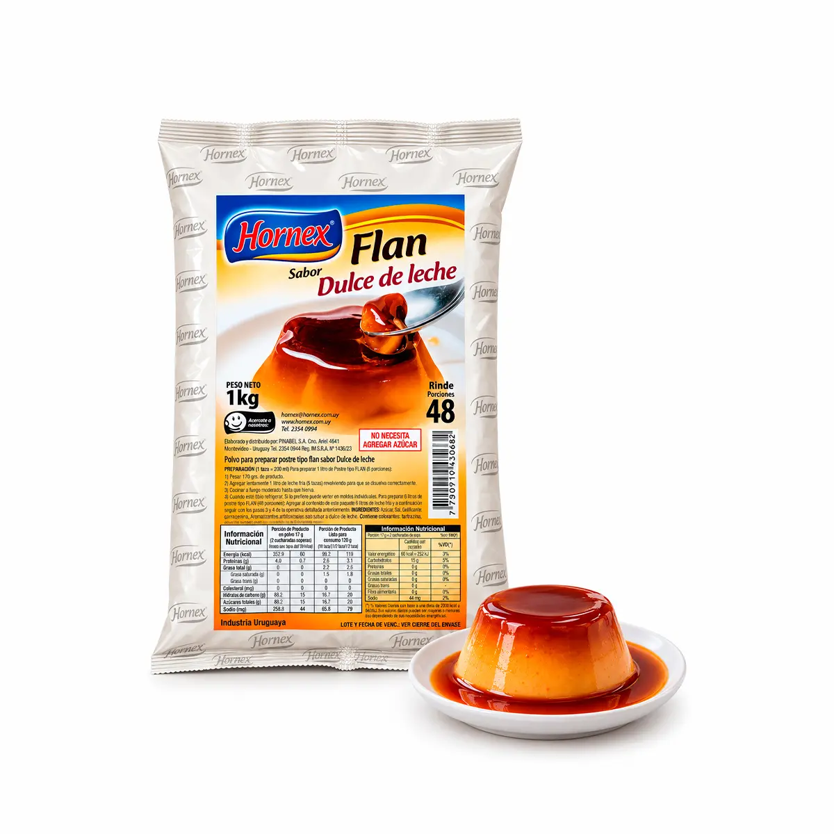 Flan Dulce de Leche p/preparar Hornex 1kg