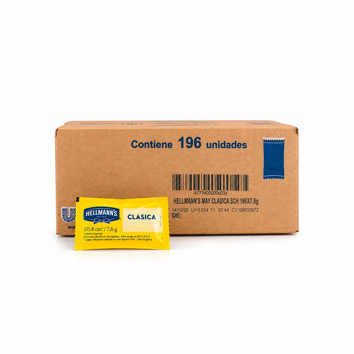Mayonesa Hellmans Individual 196 ud x 8 gr