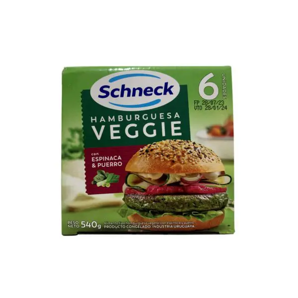 Hamburguesas Vegana Espinaca y Puerro Schneck 6ud